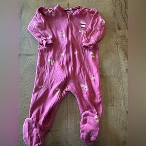 Pekkle Pink cappucino Kids One Piece pyjama footies size 9 months